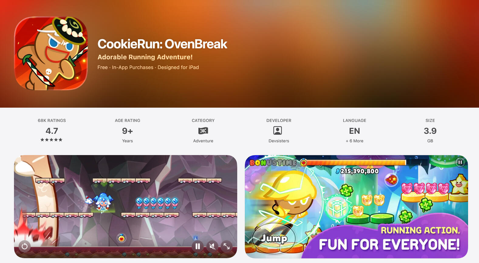 Original App Store editorial copy for Cookie Run: Kingdom’s first anniversary, featuring new characters, updates and game-world storytelling.